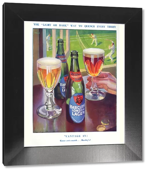Barclays London Lager advertisement with tennis