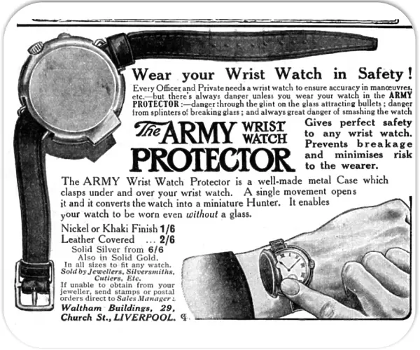 Army wrist watch protector advertisement