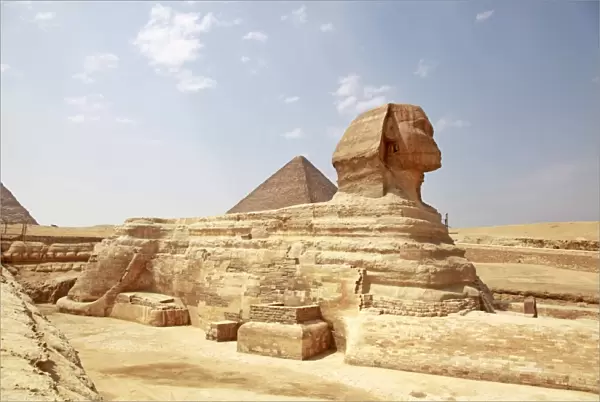 Pyramid of Khafre and the Sphinx in Cairo, Egypt