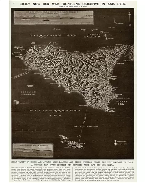 Map of Sicily by G. H. Davis