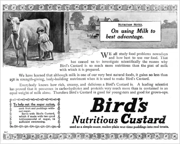 Birds custard advertisement, WW1
