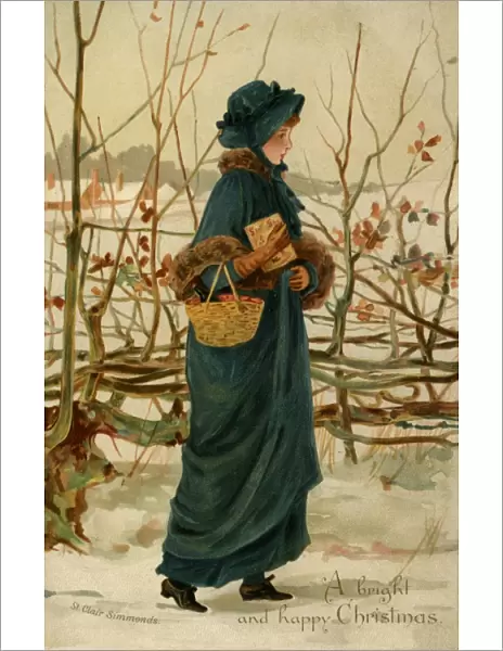 Young girl in a winter scene