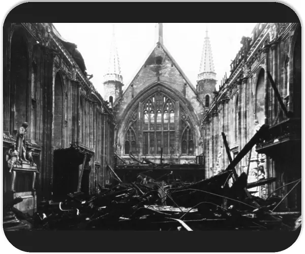 Bomb damage at the Guildhall, City of London, WW2