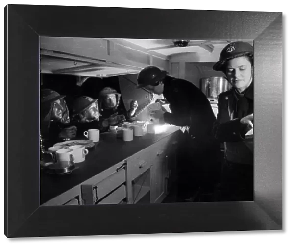 AFS women working in mobile kitchen, WW2