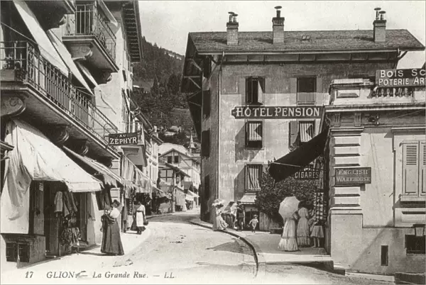 Main street, Glion, Montreux, Vaud, Switzerland