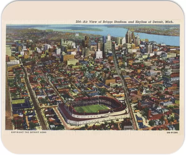 Aerial view, Briggs Stadium, Detroit, Michigan, USA