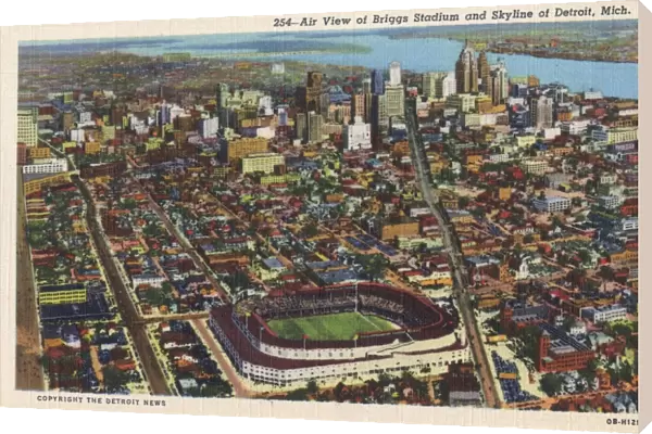 Aerial view, Briggs Stadium, Detroit, Michigan, USA