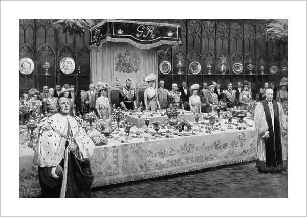 King George V and Queen Mary at a banquet