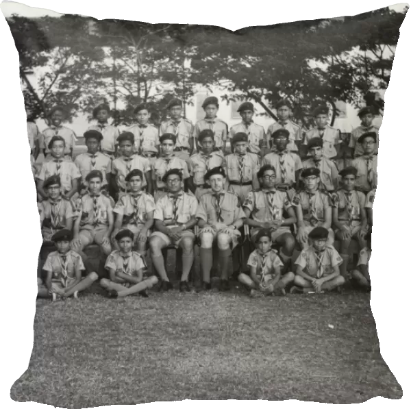 Boy scouts with leader in British Guyana, South America