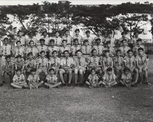 Boy scouts with leader in British Guyana, South America
