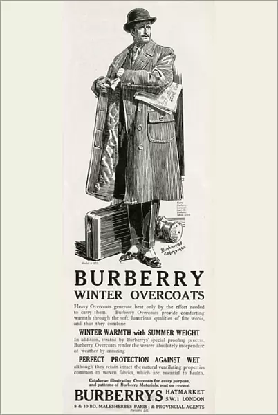 Advert for Burberry winter coats 1924