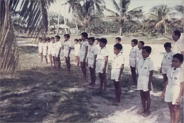Boy scouts on Tuvalu, Gilbert Islands, Pacific