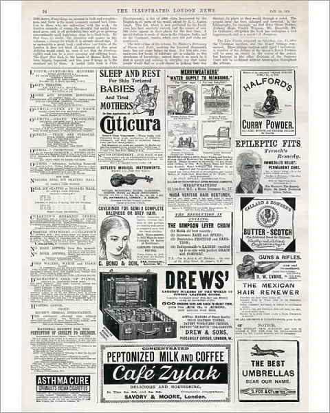 Advertisements from The Illustrated London News, 1896