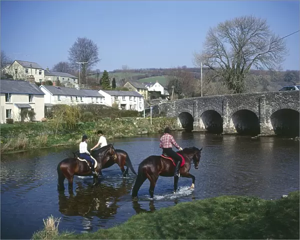 Horses and riders, Withypool, Somerset