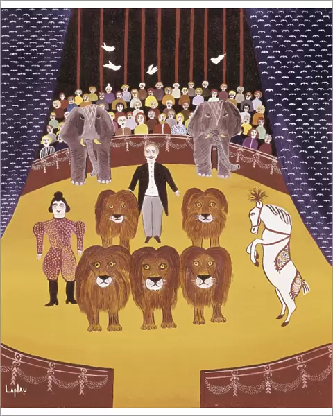 Circus scene. Illustration by G鲡rd Laplau (1938-2009)
