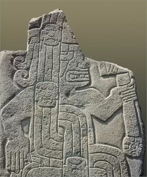 Warrior. Inca art. Relief. PERU. Lima. National