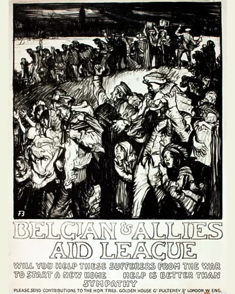 WWI Poster, Belgian & Allies Aid League