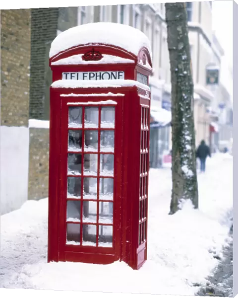 London Telephone Box in Snow