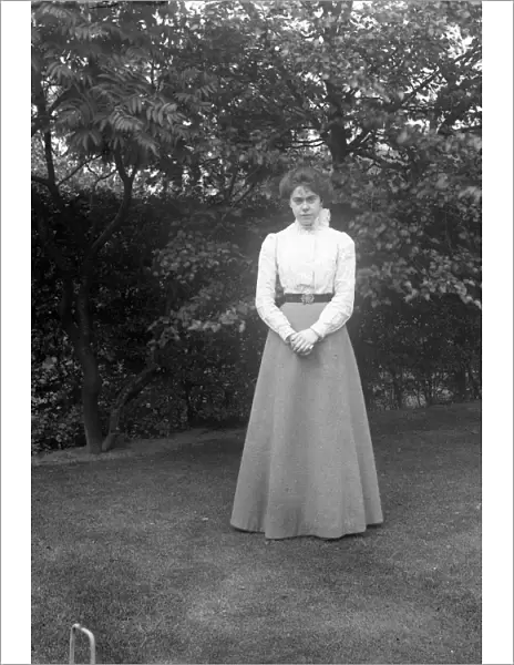 Edwardian lady in garden