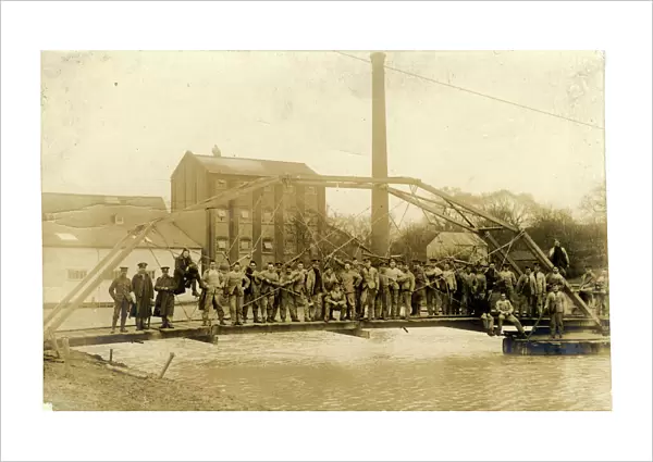Royal Engineers Building a Bridge, Thought to be at Colchest