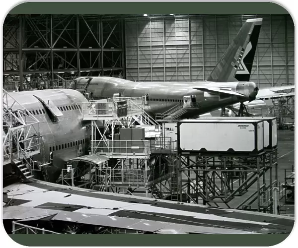 Boeing 747-300s in assembly hall