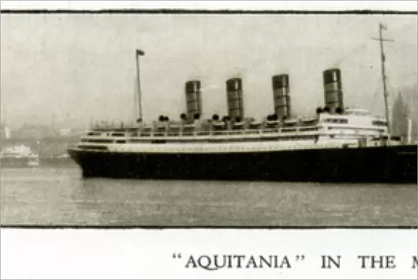 RMS Aquitania, a Cunard Line ocean liner, in the Mersey