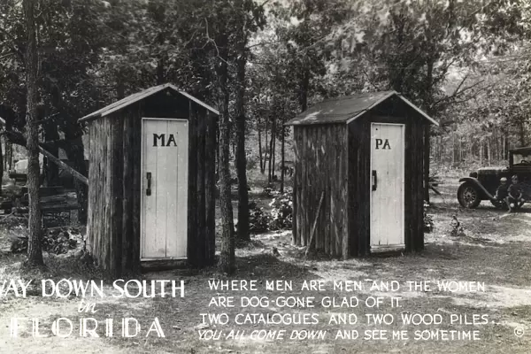 His and Hers outhouses, Florida, USA