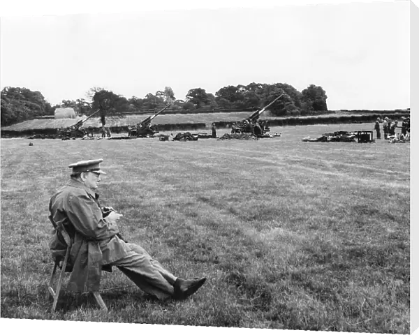 Winston Churchil visiting gun sites, England, 1944