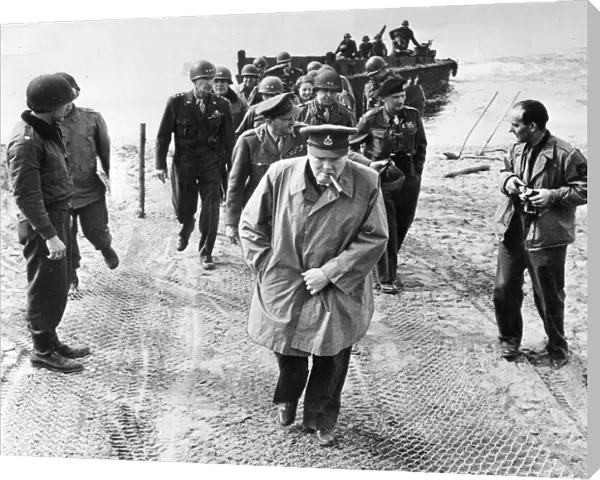 Churchill and Montgomery crossing the Rhine, 1945