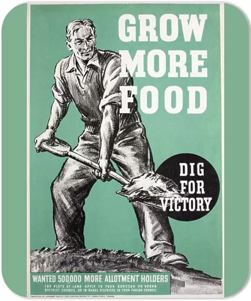WW2 poster, Grow more food, dig for victory