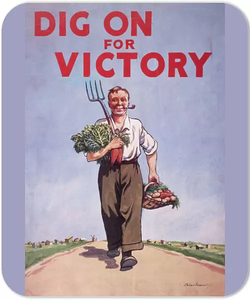 WW2 poster, Dig on for Victory
