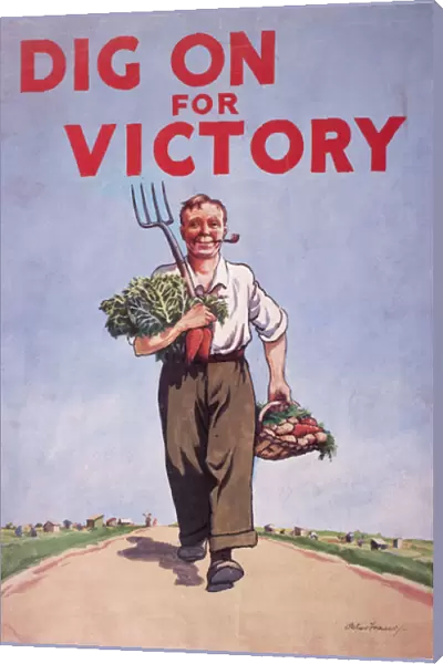 WW2 poster, Dig on for Victory