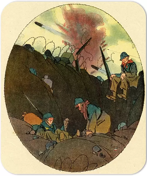 Cartoon, After the explosion, WW1