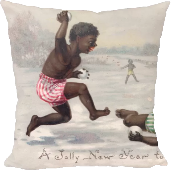 Two black boys on a New Year card