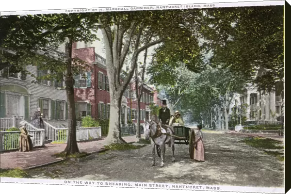 Scene in Main Street, Nantucket, Massachusetts, USA