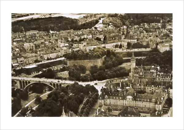 Aerial view of Luxembourg City, Luxembourg