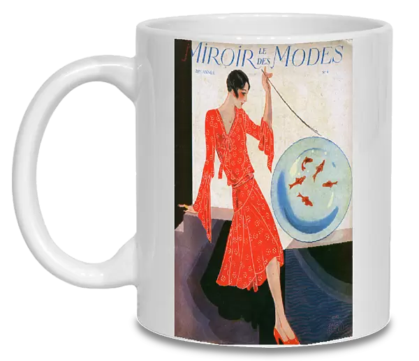 Le Miroir des Modes front cover - art deco woman & goldfish