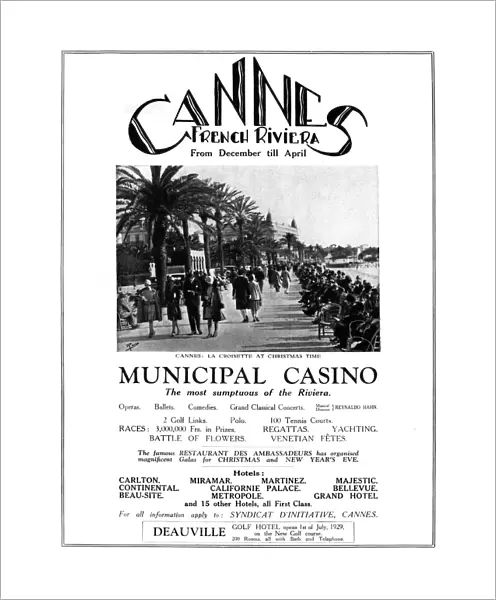 Advertisement for Cannes, French Riviera in the Sketch