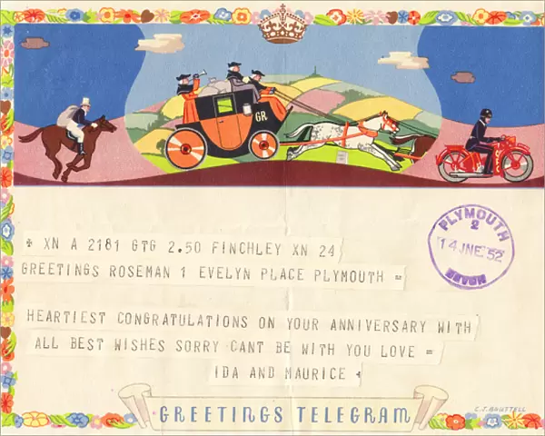 Greetings telegram, wedding anniversary