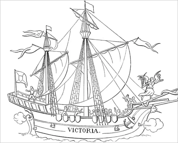 MAGELLAN. One of the five vessels of his fleet, the caravel Victoria Date: 1519 - 1521