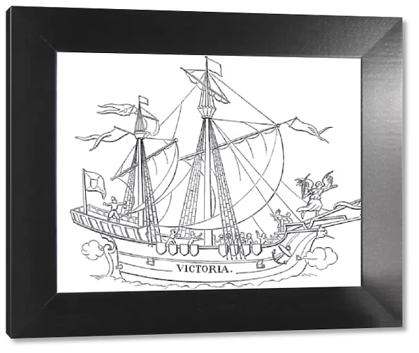 MAGELLAN. One of the five vessels of his fleet, the caravel Victoria Date: 1519 - 1521