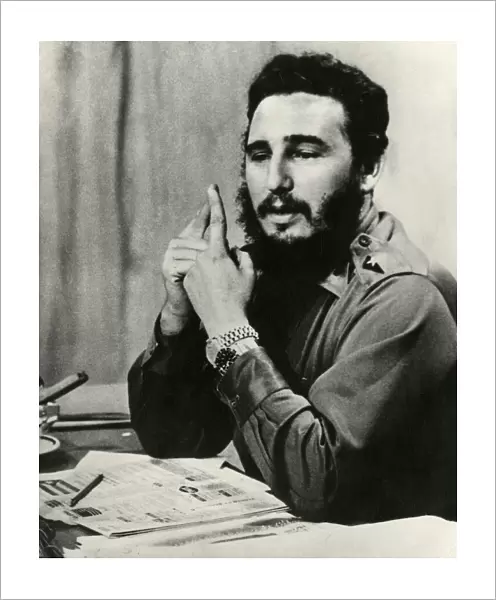 Fidel Castro at Desk