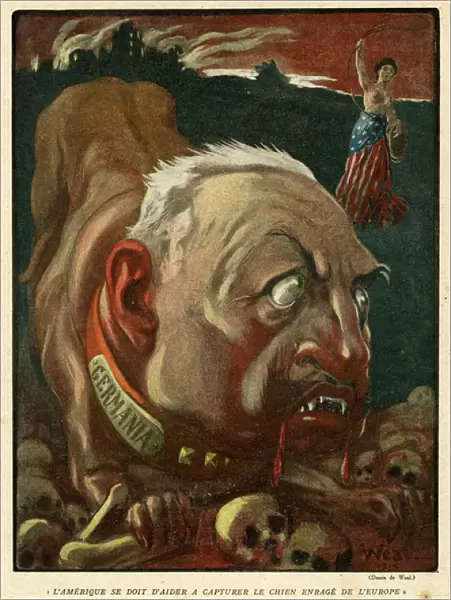 Cartoon, The Mad Dog of Europe, WW1