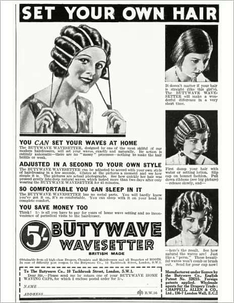 Advert for Butywave Wavesetters 1931