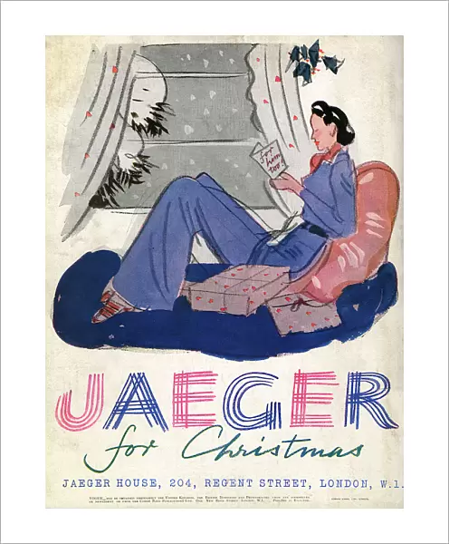Advert for Jaeger womens trouser suit 1938