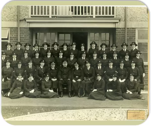 Group photo, women police officers in uniform, WW1