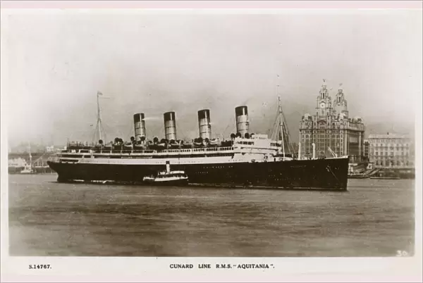 The RMS Aquitania (Cunard Line) in the Port of Liverpool