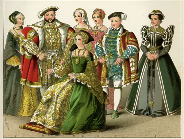 King Henry VIII and his three wife and children