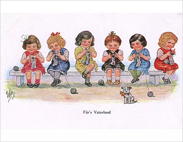 Furs Vaterland - German WW1 knitting postcard