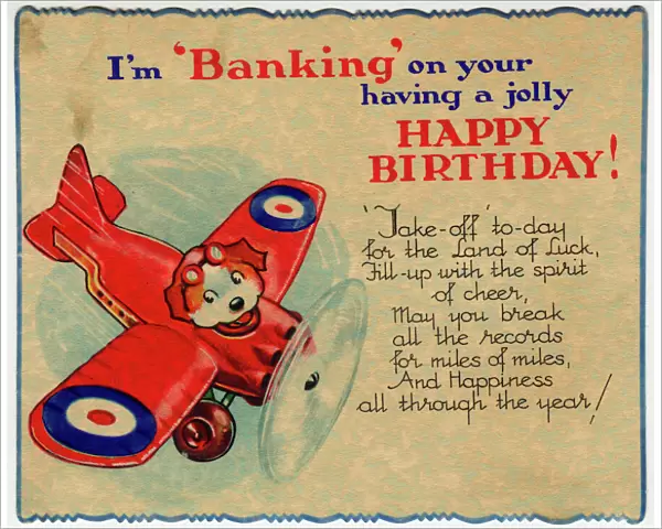 Birthday card, RAF flying dog pilot